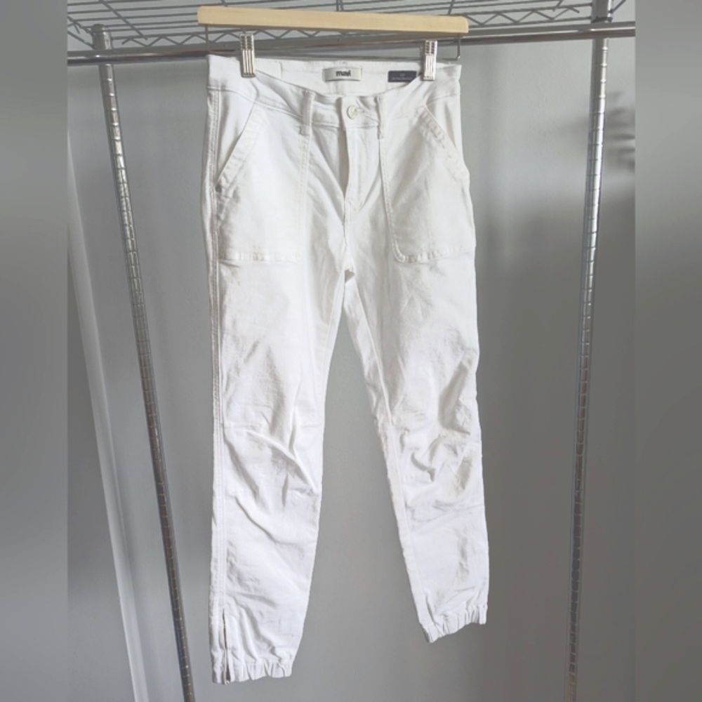 MAVI Ivy Slim Cargo Pants (White Twill, Size 27)